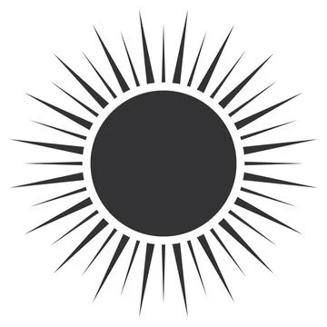 Bright Sun Vector Icon With Radiant Rays for Designs Stock Illustration