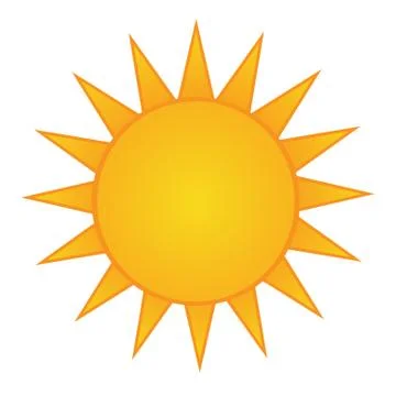 A bright sun on a white background Stock Illustration