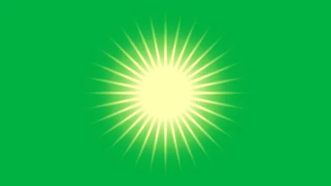 Bright Sunburst Animation on Green Screen Background for Creative Projects. Stock Footage 339212408