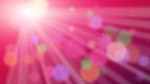 Bright Sunburst Bokeh Light Beams Particles in Magenta Pink Backdrop Design. Stockillustratie