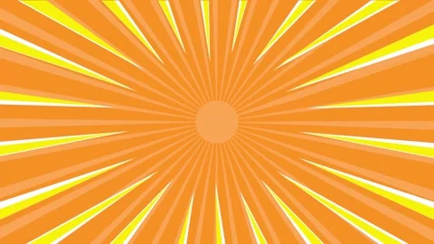 Bright Sunburst Comic Style Animation with Radiant Rays in Vibrant Orange C.. Stock Footage 340844507