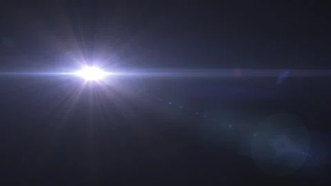 Bright Sunburst Effect and Flare in Dark Sky with Lens Flare Art Video stock 337226312