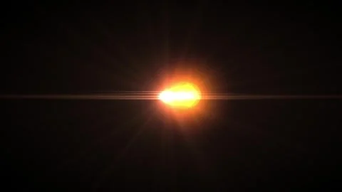 Bright Sunburst Effect with Lens Flare and Glowing Light Rays in Dark Background Stock Footage 337955720