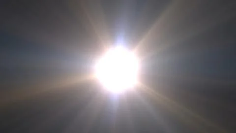 Bright Sunburst Over Clear Sky with Radiant Sunbeams and Light Clouds Stock Illustration