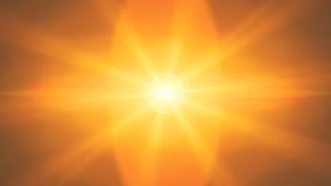 Bright Sunlight Breaking Through Clouds in a Vibrant Sky Scene Stock Illustration