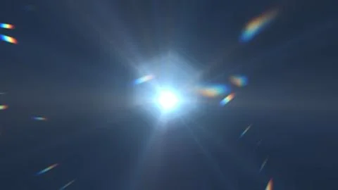Bright Sunlight in Clear Blue Sky with Lens Flare and Sunbeams Stock Illustration