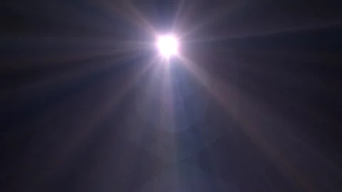 Bright Sunlight in a Clear Dark Sky with Sun Rays and Flare Effects Stock Footage 340528769