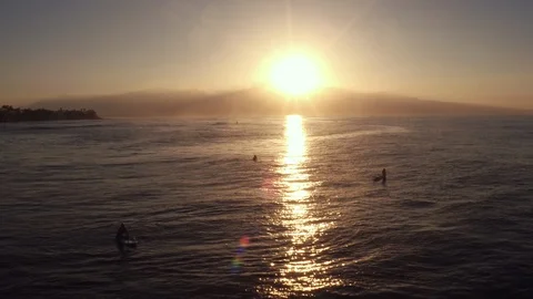 Bright sunlight falling on the sea surface at sunset Stock Footage 97118225