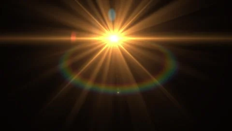 Bright Sunlight with Lens Flare and Rainbow Ring Effect in Space Stock Footage 340528457