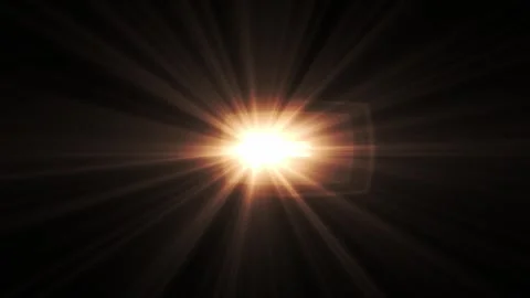 Bright Sunlight with Lens Flare Effect Over Dark Sky Background Video stock 337955691