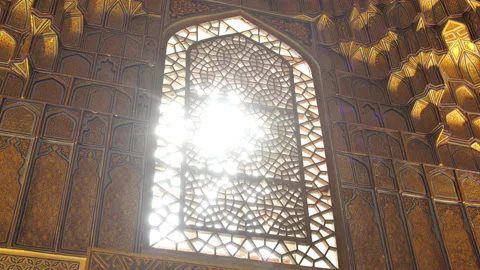 Bright sunlight in the mausoleum window Видео 236679952