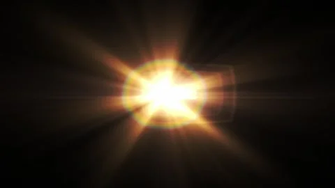 Bright Sunlight Reflected on Dark Surface with Lens Flare Effect, Solar Glow Stock Footage 345448190
