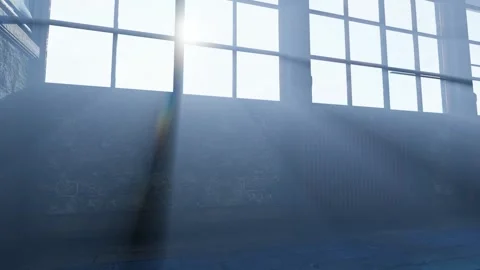 Bright sunlight shines through the indoor windows Stock Footage 280722777