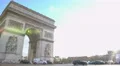 Bright sunny day in Paris, many cars driving by Triumphal Arch, sightseeing tour 4k or 4k+ Resolution
