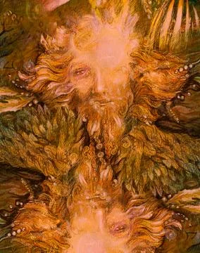 Bright sunny forest dwarf, lightbringer colorful illustration Stock Illustration