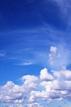 Bright Sunny Sky with Dramatic Clouds Stock Photos