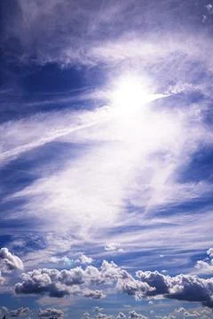 Bright Sunny Sky with Dramatic Clouds Stock Photos