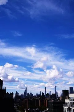 Bright Sunny Sky with Dramatic Clouds Stock Photos