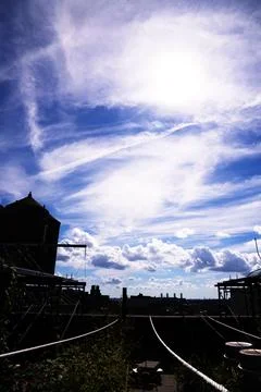 Bright Sunny Sky with Dramatic Clouds Stock Photos