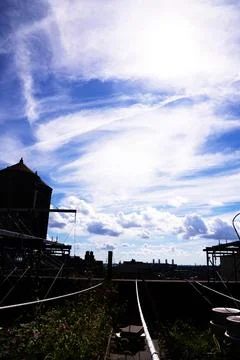 Bright Sunny Sky with Dramatic Clouds Stock Photos