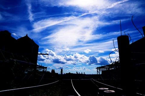 Bright Sunny Sky with Dramatic Clouds Stock Photos
