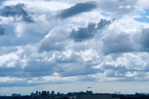 Bright Sunny Sky with Dramatic Clouds Stock Photos