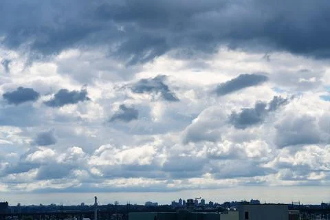 Bright Sunny Sky with Dramatic Clouds Stock Photos