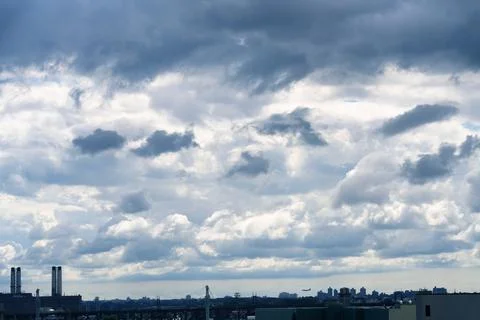 Bright Sunny Sky with Dramatic Clouds Stock Photos