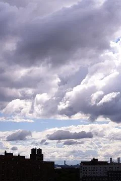 Bright Sunny Sky with Dramatic Clouds Stock Photos