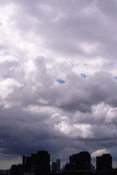 Bright Sunny Sky with Dramatic Clouds Stock Photos