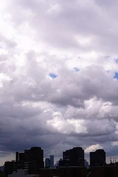 Bright Sunny Sky with Dramatic Clouds Stock Photos