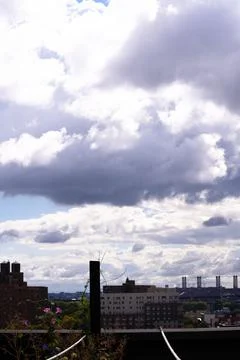 Bright Sunny Sky with Dramatic Clouds Stock Photos