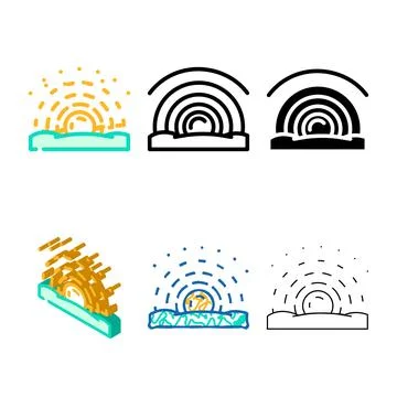 Bright sunrise sun summer range sunlight color icon vector Stock Illustration