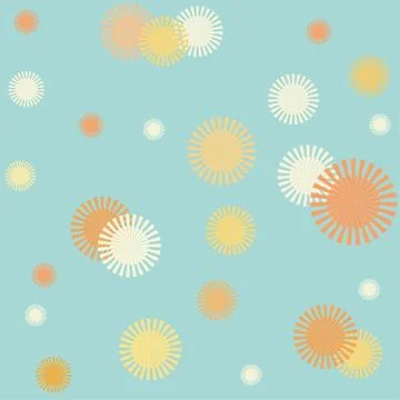 Bright suns seamless pattern Illustrazione stock