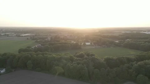 Bright Sunset above Landscape Stock Footage 194425862