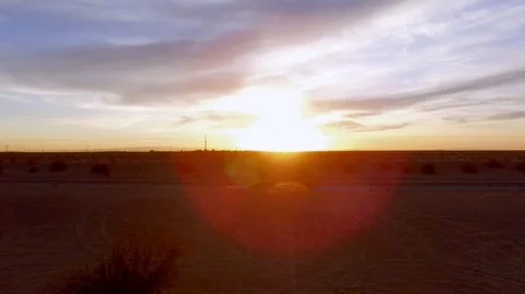 Bright sunset in the desert Stock Footage 99158281