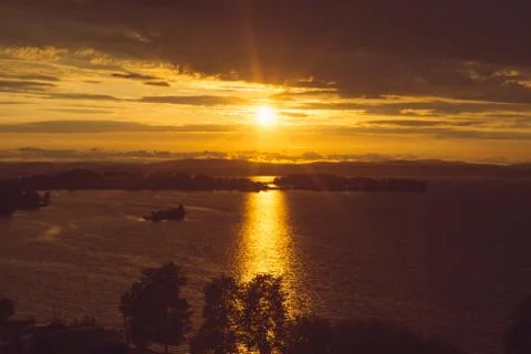 Bright sunset Stock-Fotos