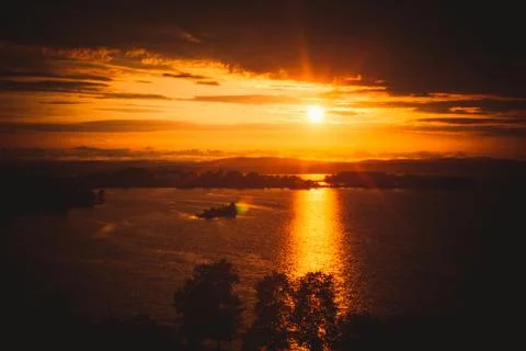 Bright sunset Stock Photos