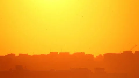 Bright sunset in town Stock-Footage 99622206