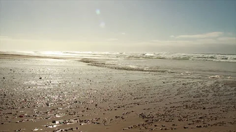 Bright surf pan across the beach 库存影片 24791616