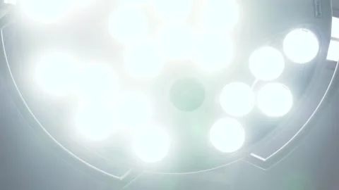 A bright surgery or dentist light from the patients perspective. Stock Footage 232975697