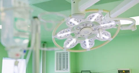 Bright Surgical Light In Modern Operating Room Stock Footage 287930604