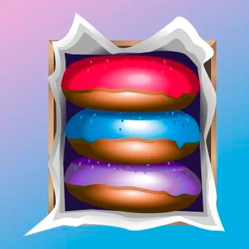 Bright sweet donut. Ilustración de archivo
