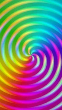 Bright swirl pattern with rainbow colors in a circular design Illustrazione stock