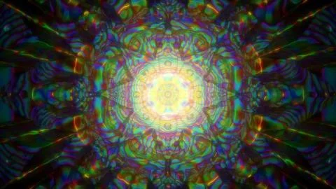 Bright swirling light vortex with sparkling particles and colorful trails Foto stock