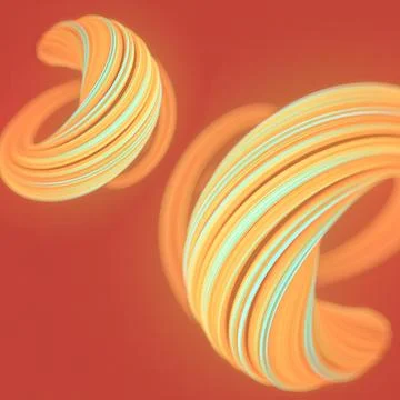 Bright swirling shape of flowing lines with depth effect. 3d rendering Stock Illustration