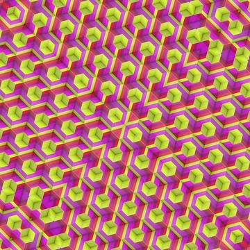 Bright symmetrical pattern of cubes. 3d rendering digital illustration Stock Illustration