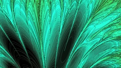 Bright teal rays pattern on black background Illustrazione stock