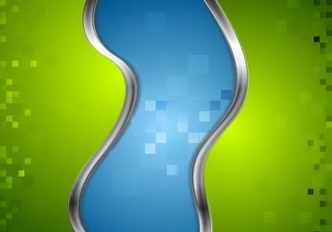 Bright tech background with metallic waves Bright tech background with met... Foto stock