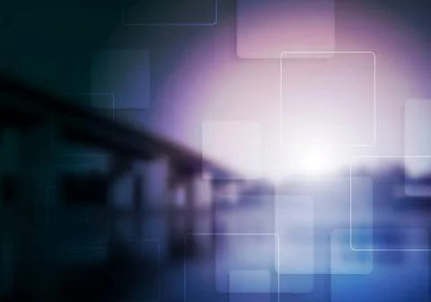 Bright tech collage layout Bright tech abstract collage layout with bridge... 스톡 사진
